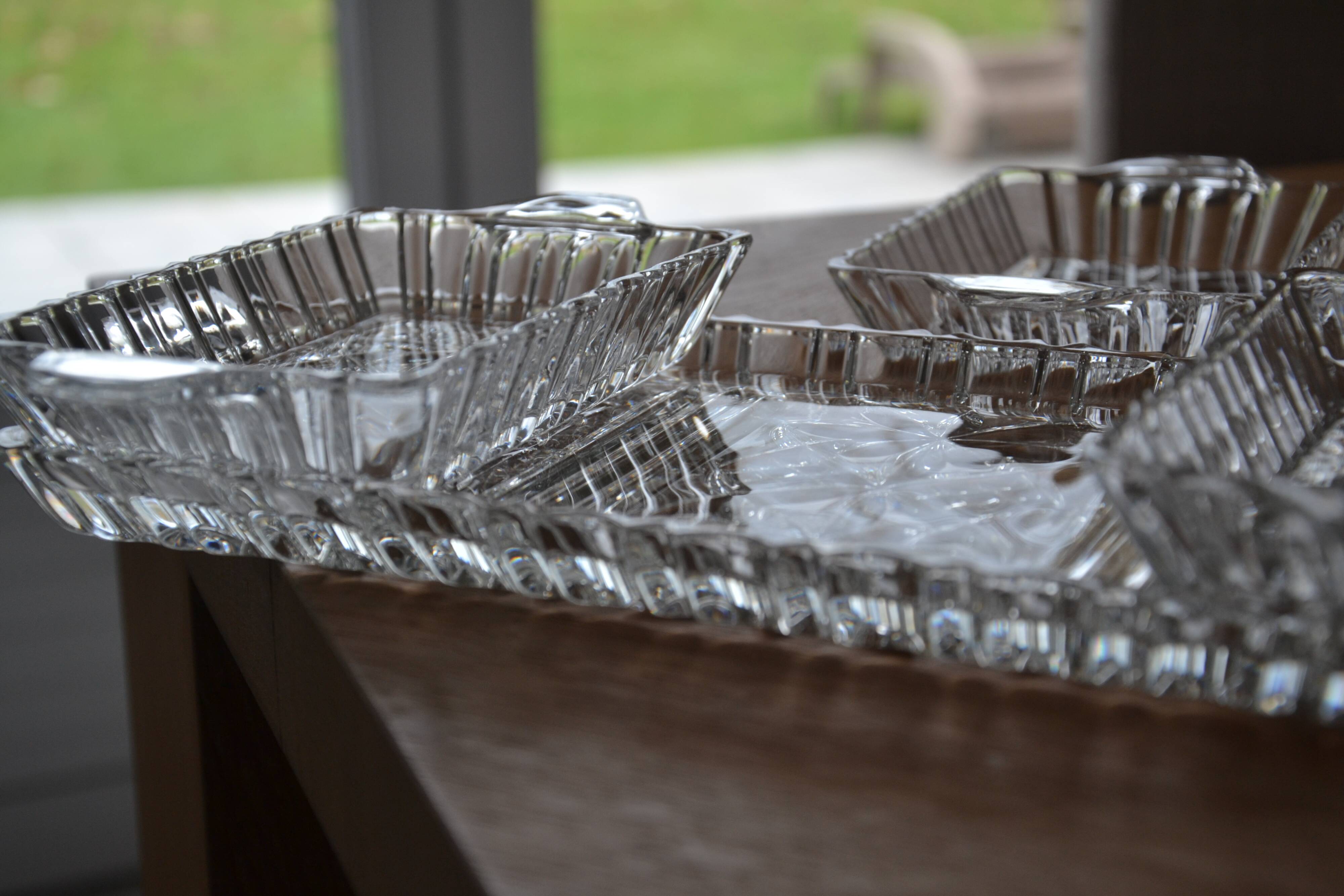 Crystal appetizer plates/trinkets