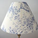 Abat-jour toile de Jouy fleurs bleus