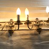 Pair of appliques 2 bronze lights in Dutch style
