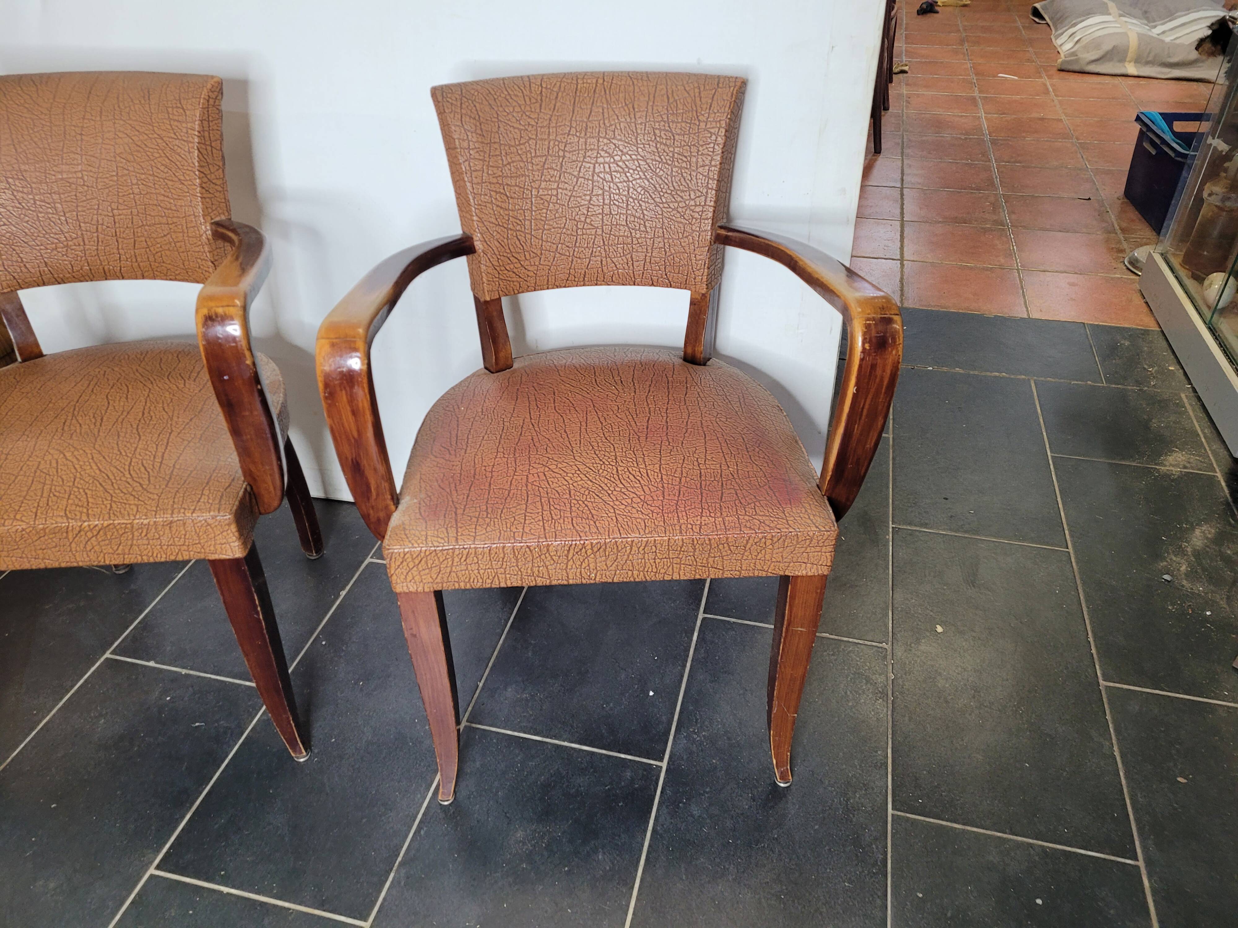 Pair of skai bridge armchairs