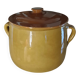 Marmite / Faitout vintage en terre cuite émaillée avec couvercle (21 x