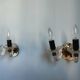 Pair of vintage glass/mirror two-arm wall lights