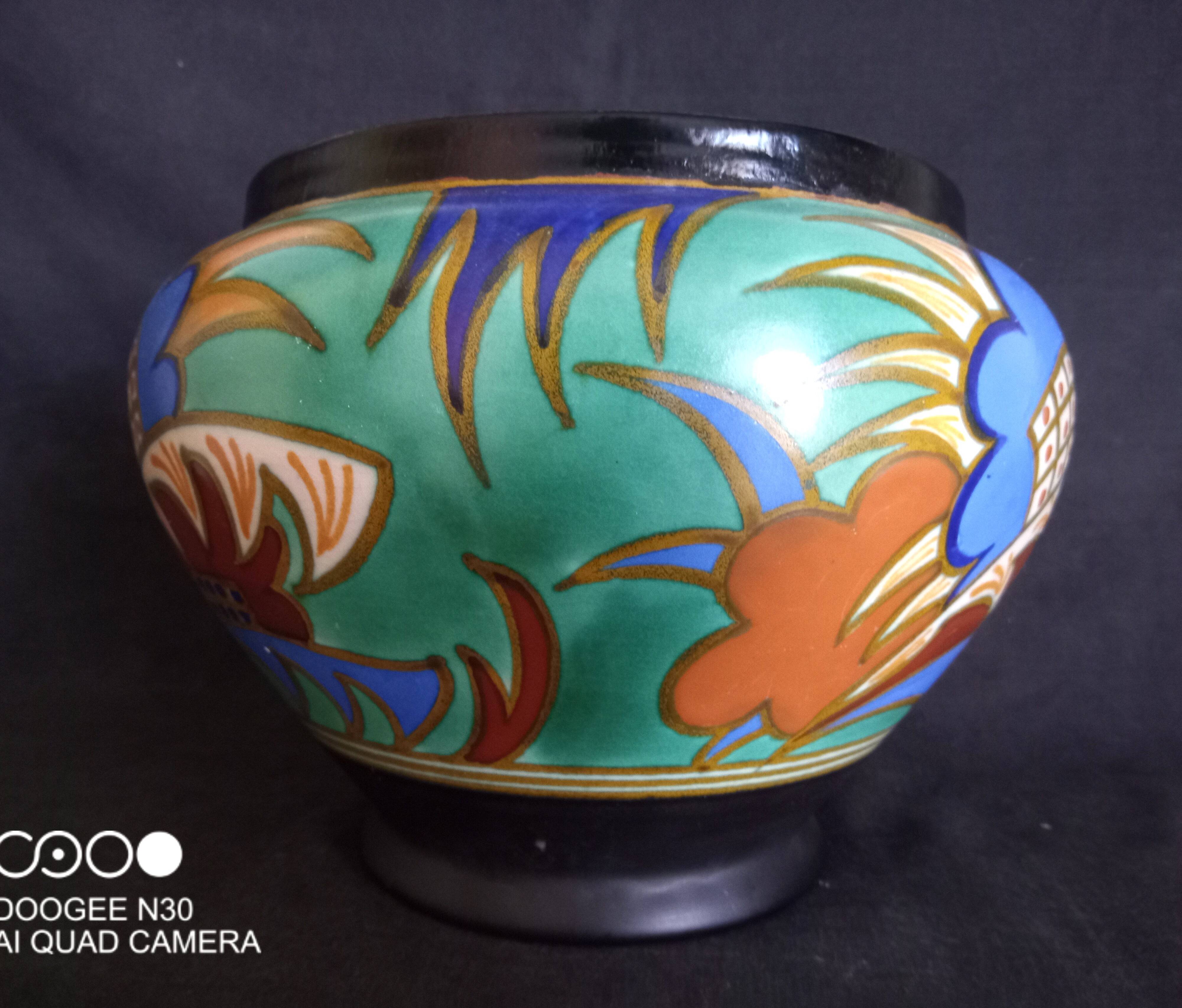 Large Gouda Vase, Art Deco geometric patterns, 1920s