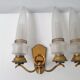 Pair of vintage bronze wall lamps house Libéros 1950