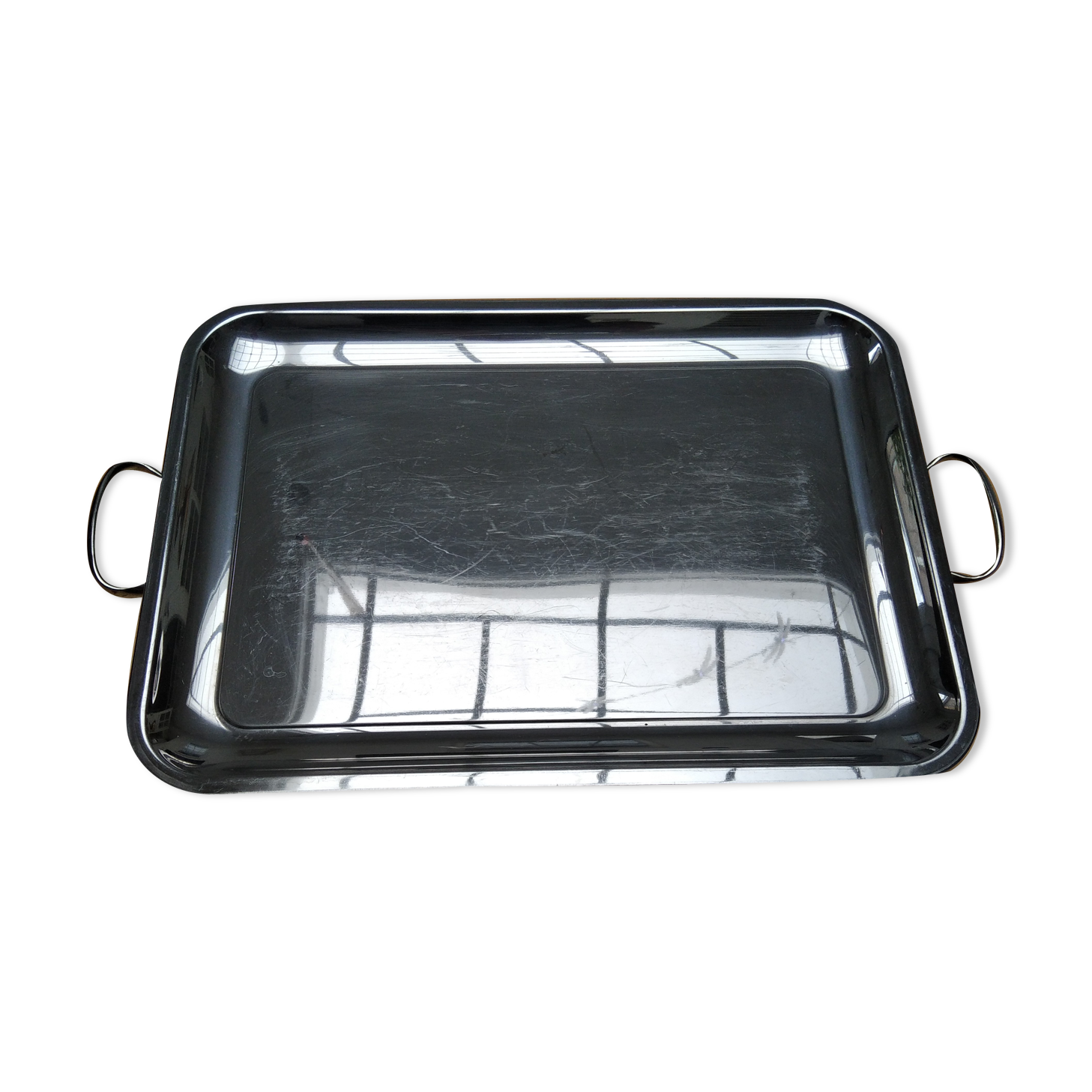 ‌Stainless steel tray with 2 handles