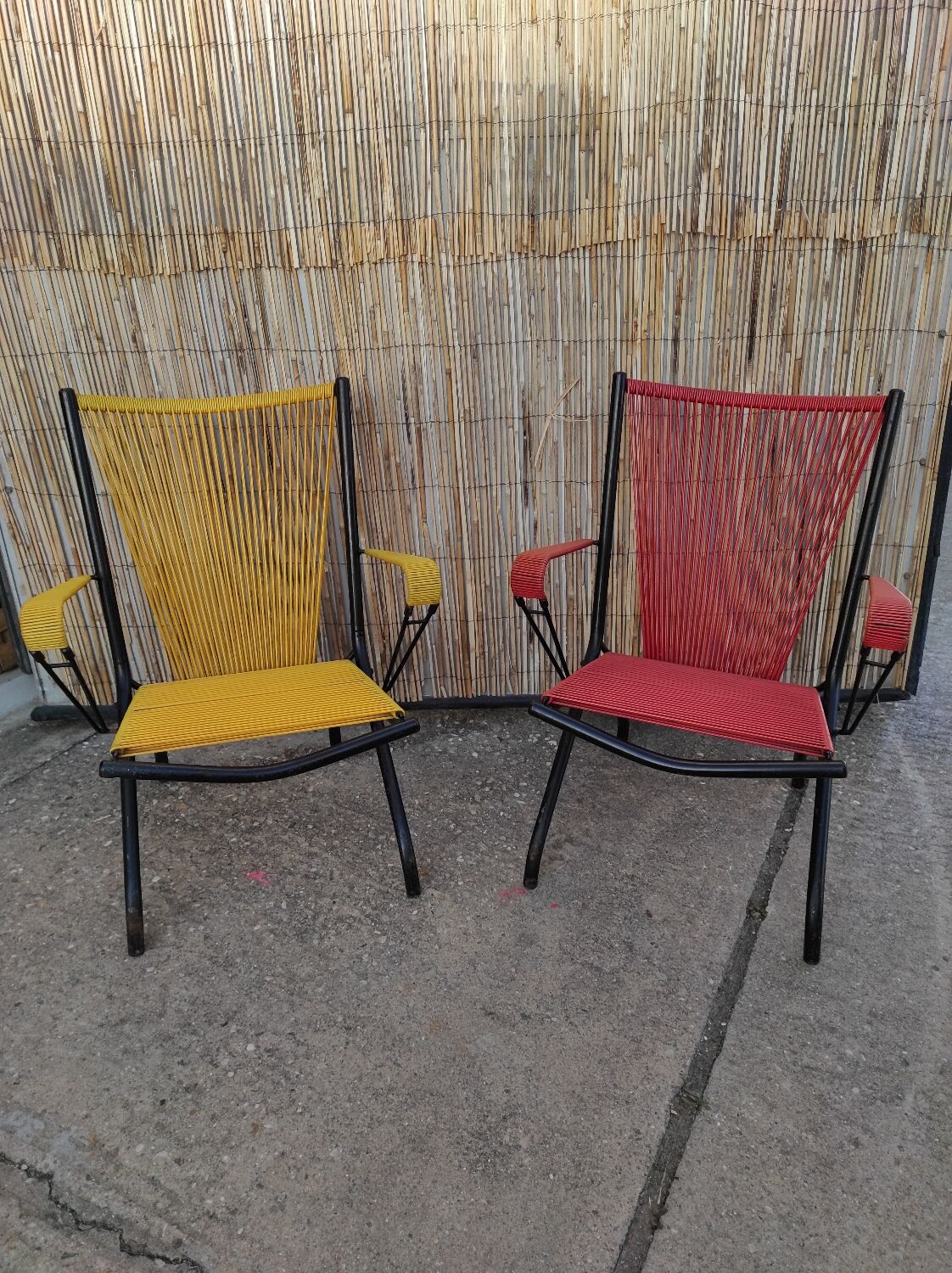 Pair of armchairs scoubidou