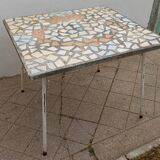 50s garden table in cement and tiles