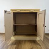 Antique butter yellow kitchen sideboard, late 19th - early 20th century.