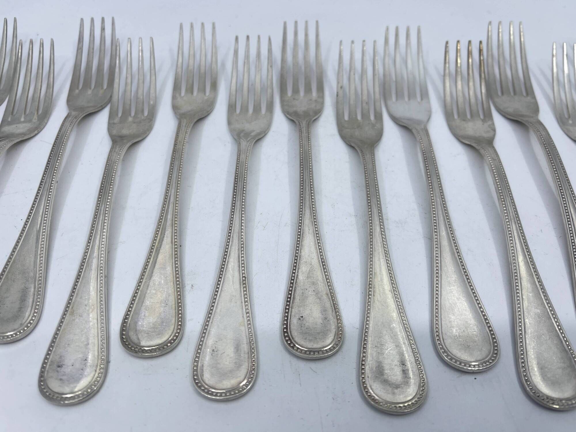 Set of 15 silver-plated dessert forks by Calegaro