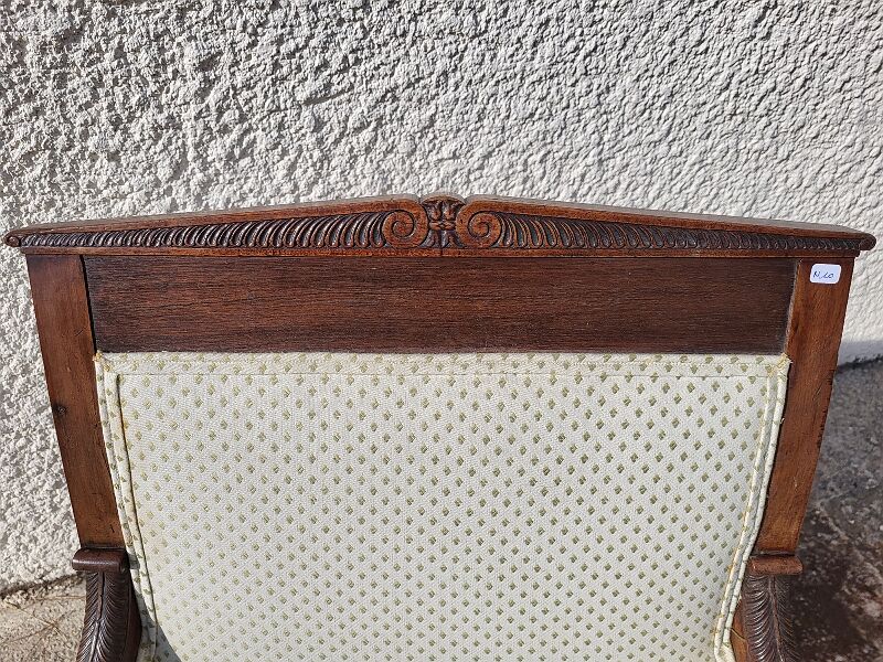 Armchair empire bergere in dark walnut from the XIXth century
