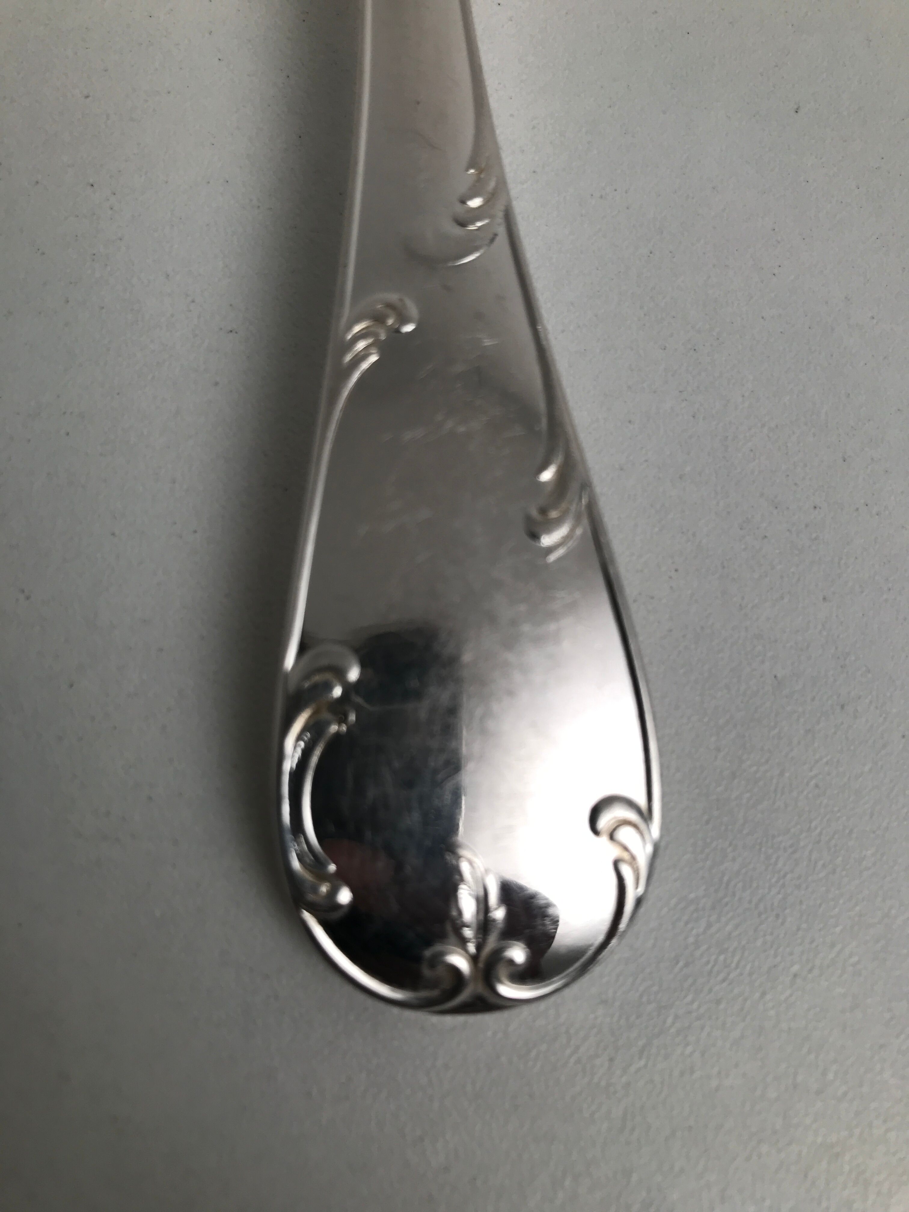 Set of 10 old silver spoons