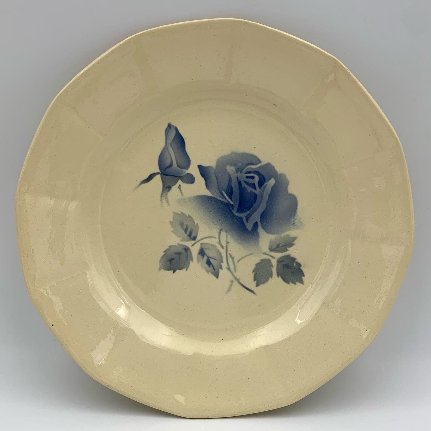8 assiettes à dessert vintage faïence terre de fer Digoin, années 1940