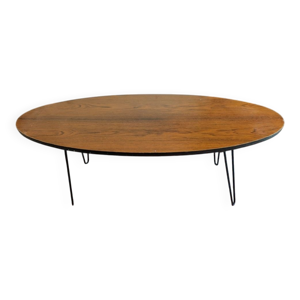 Table basse vintage ovale bois