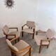 4 old armchairs Italian design chairs 70s vintage curved wood