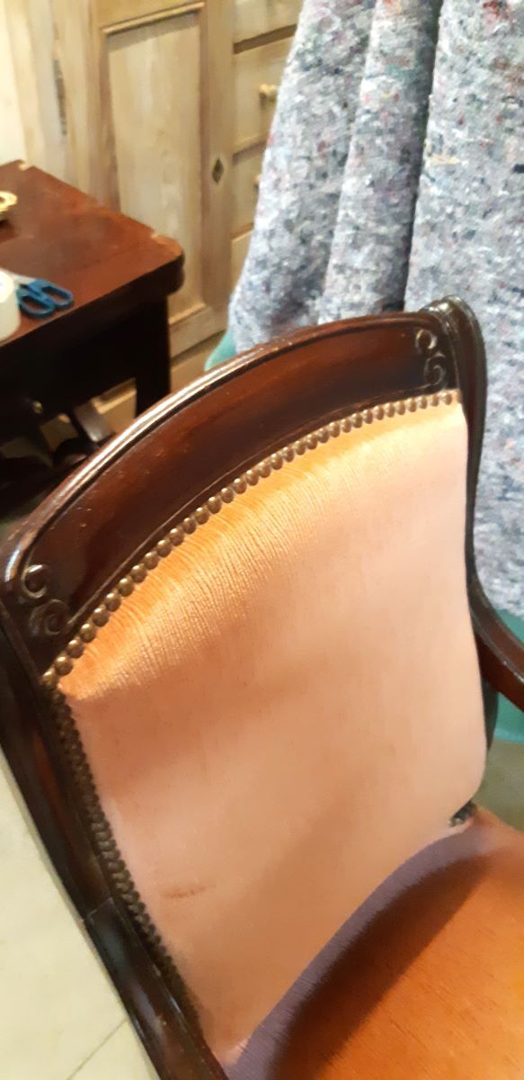 Louis Philippe armchair in solid mahogany