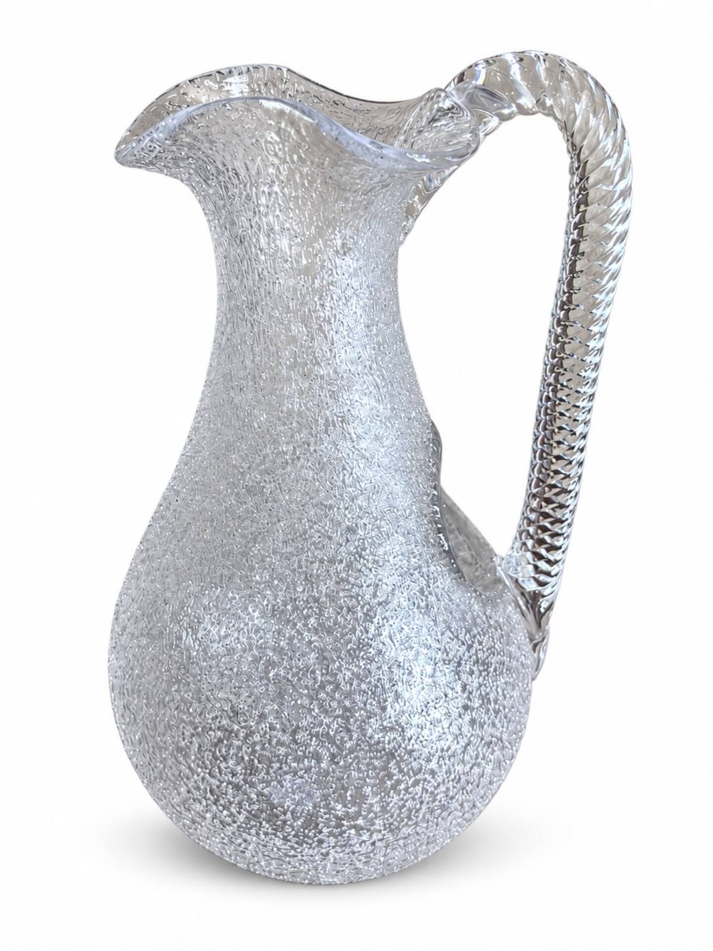 Pichet à glace en cristal givré Baccarat.