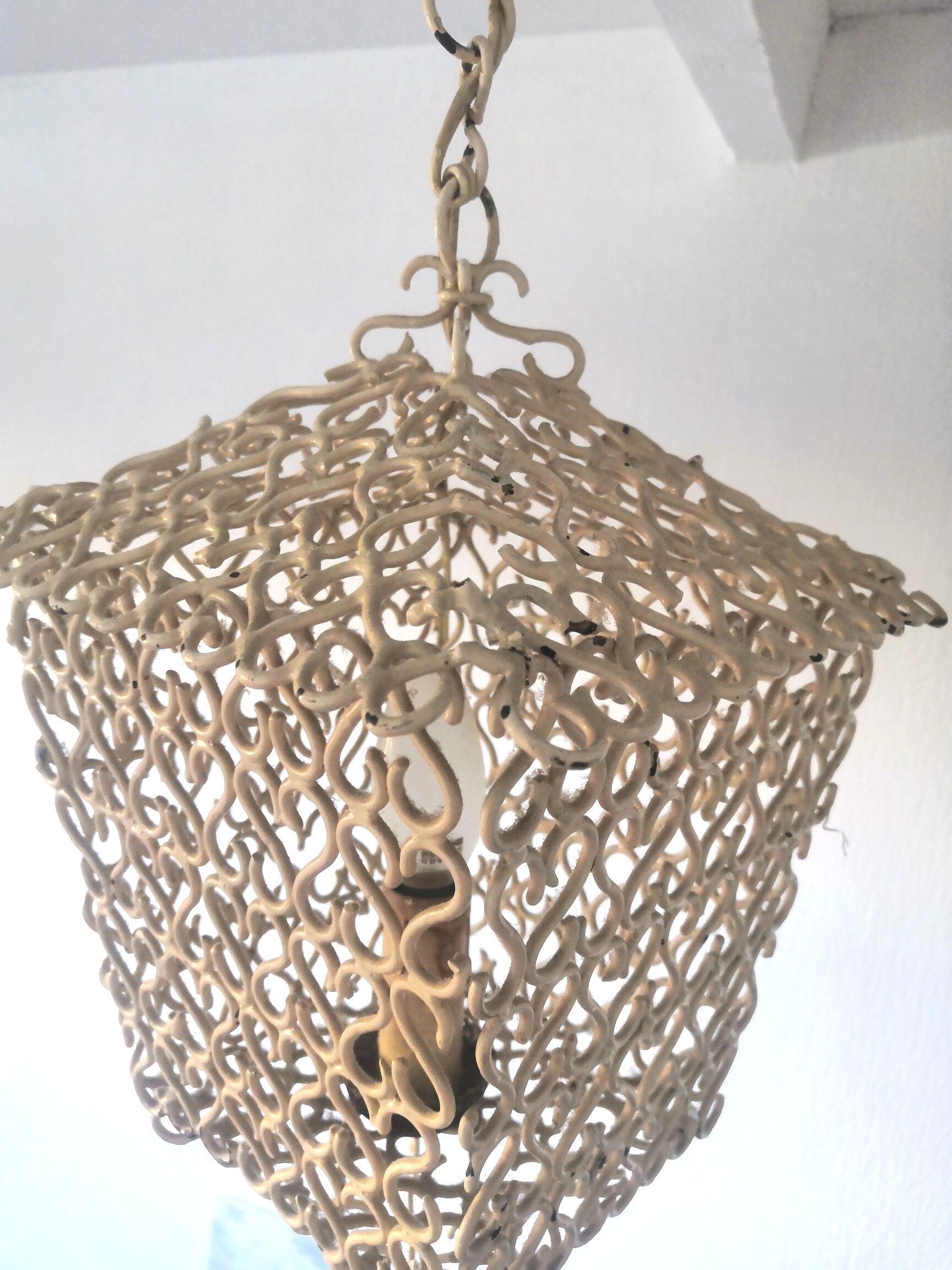 Lantern suspension in metal hooks design 50s - 60s