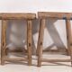Pair of antique stools for bedside tables (circa 1900). Set of 2 pieces