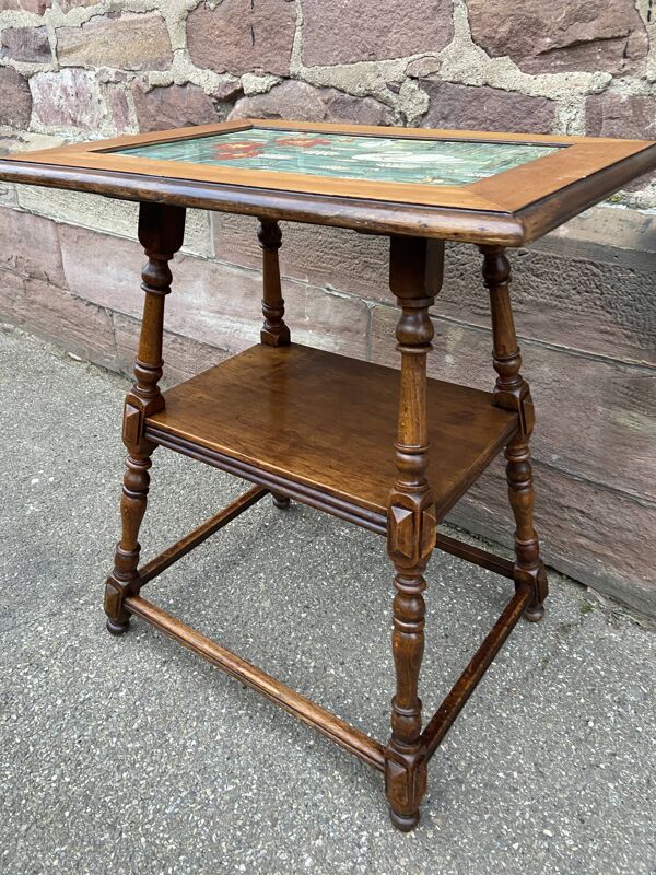 Table d'appoint à thé jugendstil Art Nouveau en bois 1910