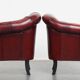 Ensemble de 6 fauteuils club Chesterfield en cuir de vache anglais
