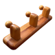 Vintage solid wood coat rack