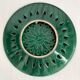 Vintage openwork green ceramic fruit bowl