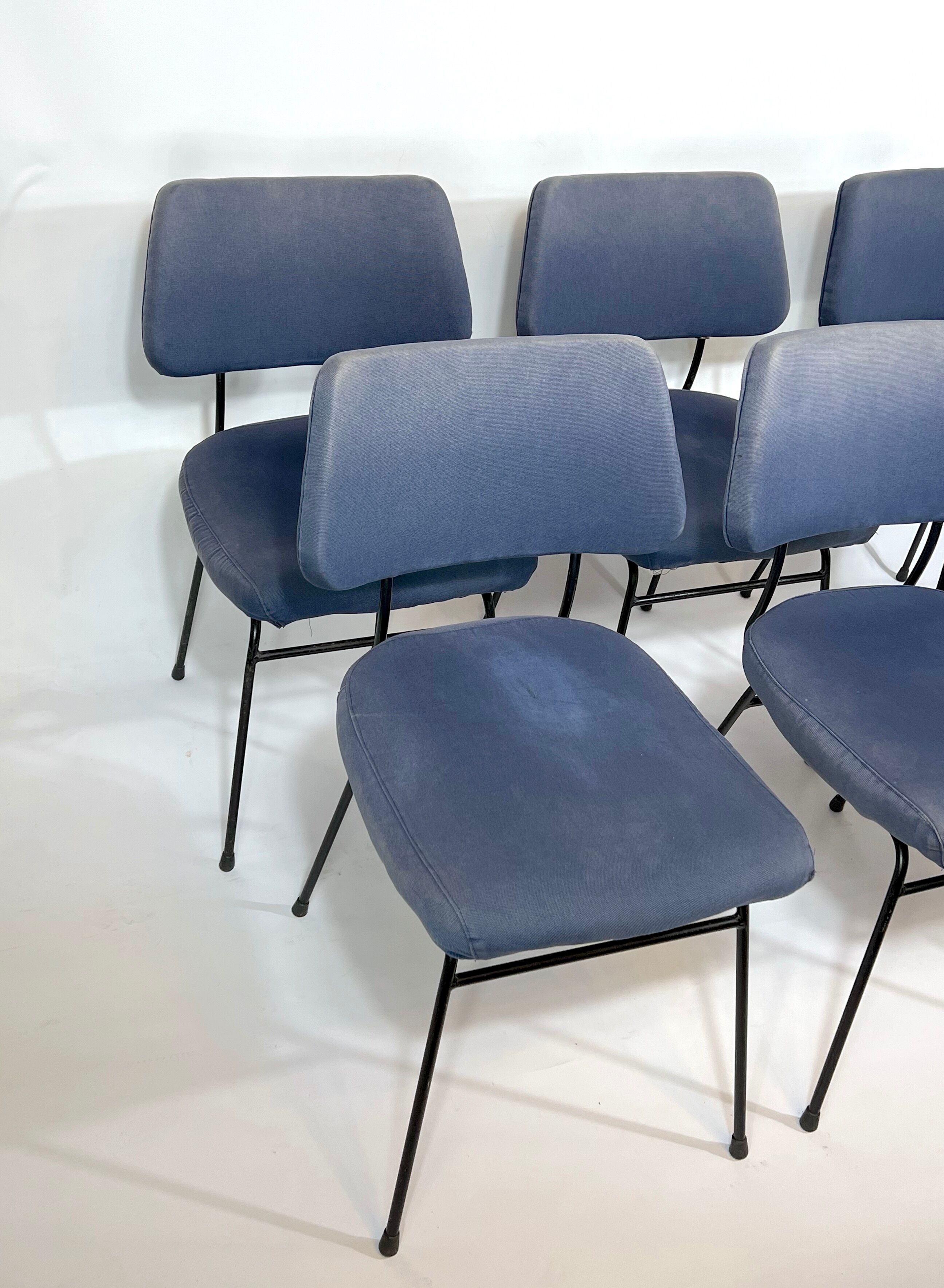 Erberto Carboni for Arflex, Set of six Delfino dining chairs. 1950s