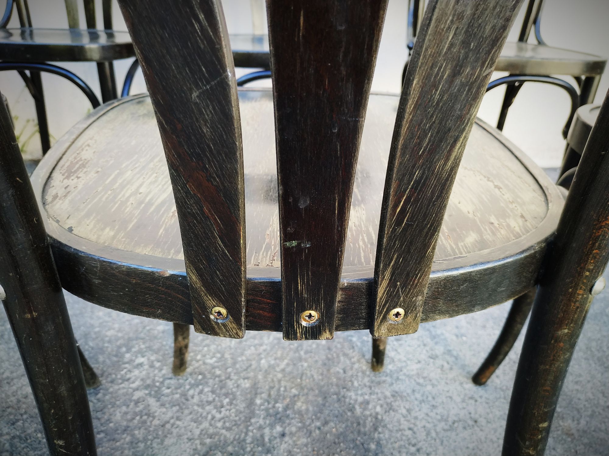 Series of eight bistro chairs