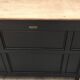 Comptoir caisse meuble de commerce patine noire