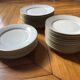 Lot of 28 porcelain plates with golden edging