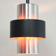 Lampe tubulaire argent métallique et noire