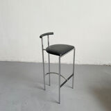 Italian Postmodern Black Tokyo Stool by Rodney Kinsman for Bieffeplast, 1985