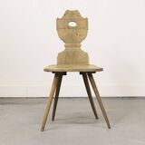 Chaise antique d'art populaire primitif