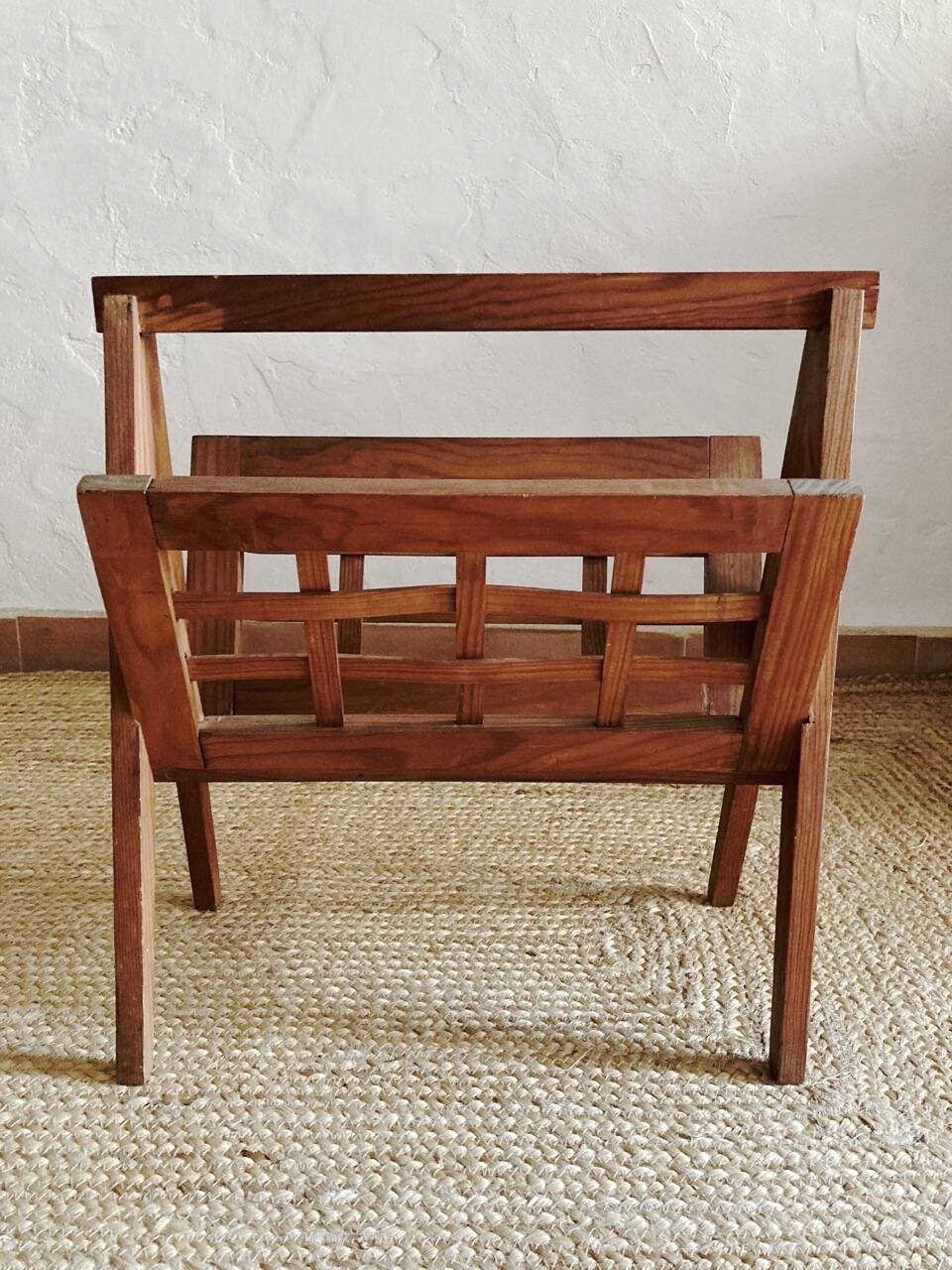 Wooden magazine rack, Scandinavian style