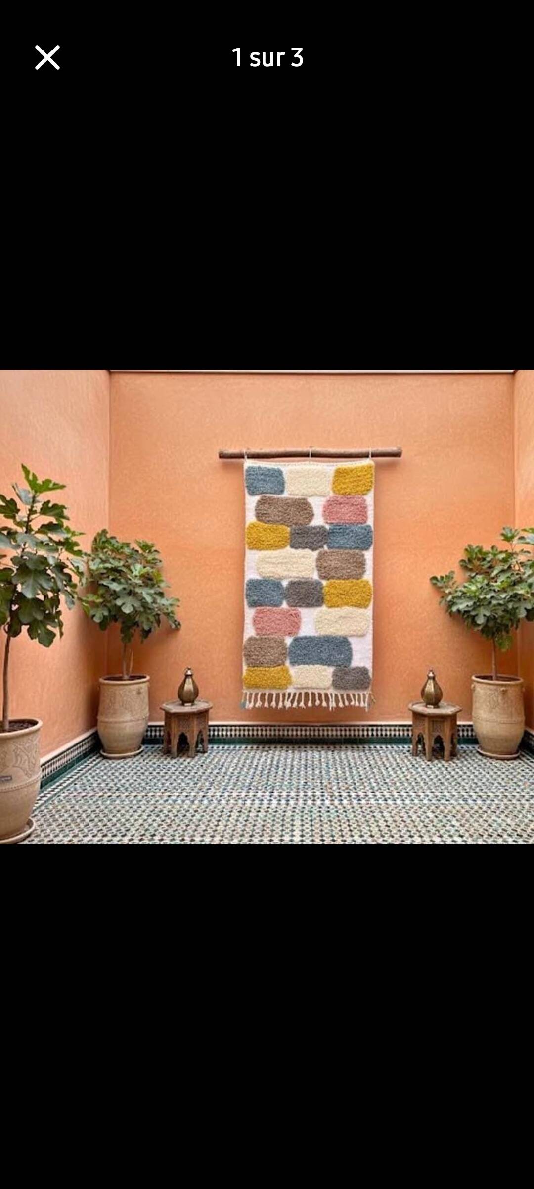 Handmade Berber hallway rug made of wool.