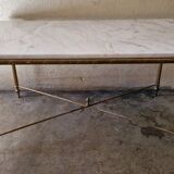 Coffee table - In bronze and white marble top - Louis XVI style, neo-classical