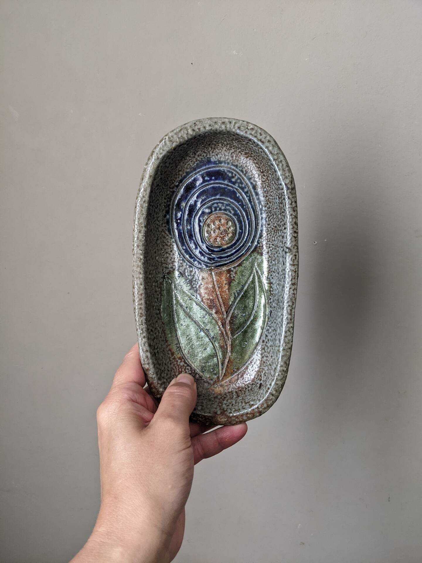Handmade ceramics with floral decoration, Scandinavian decor.