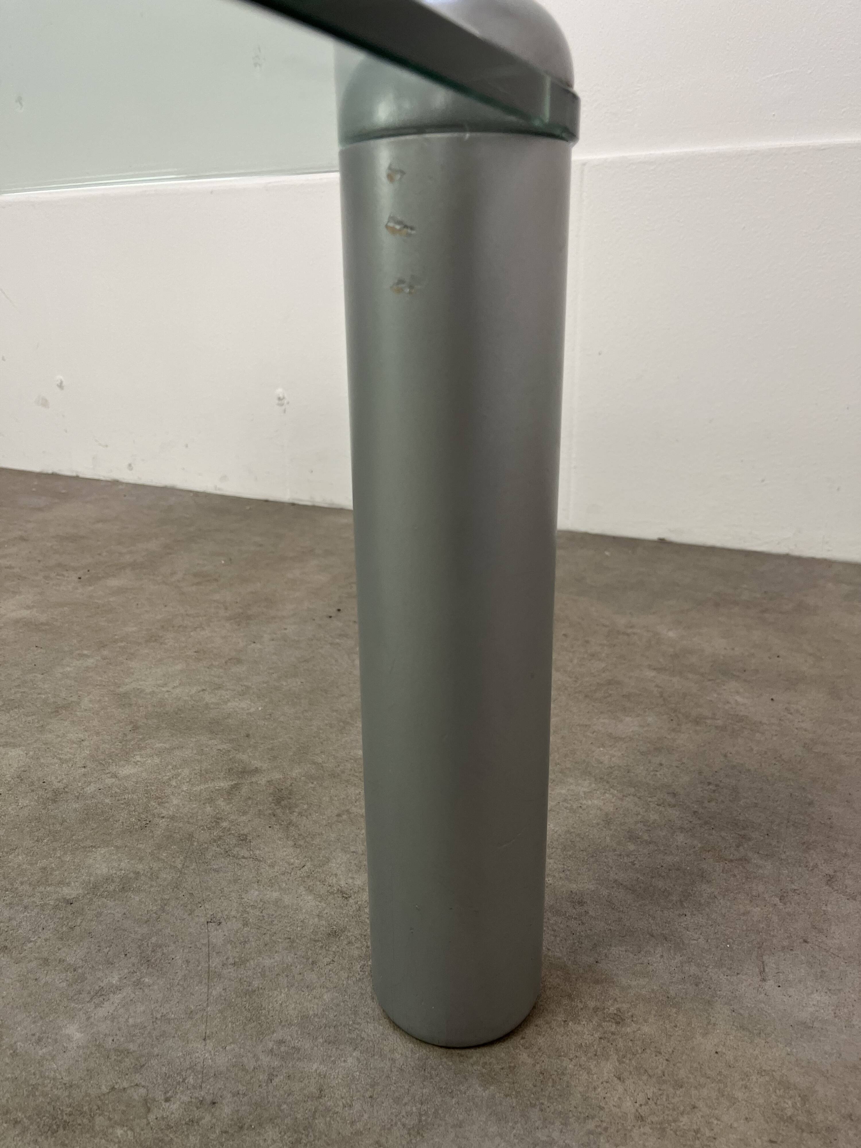 Ligne Roset coffee table, glass, postmodern design, 80s