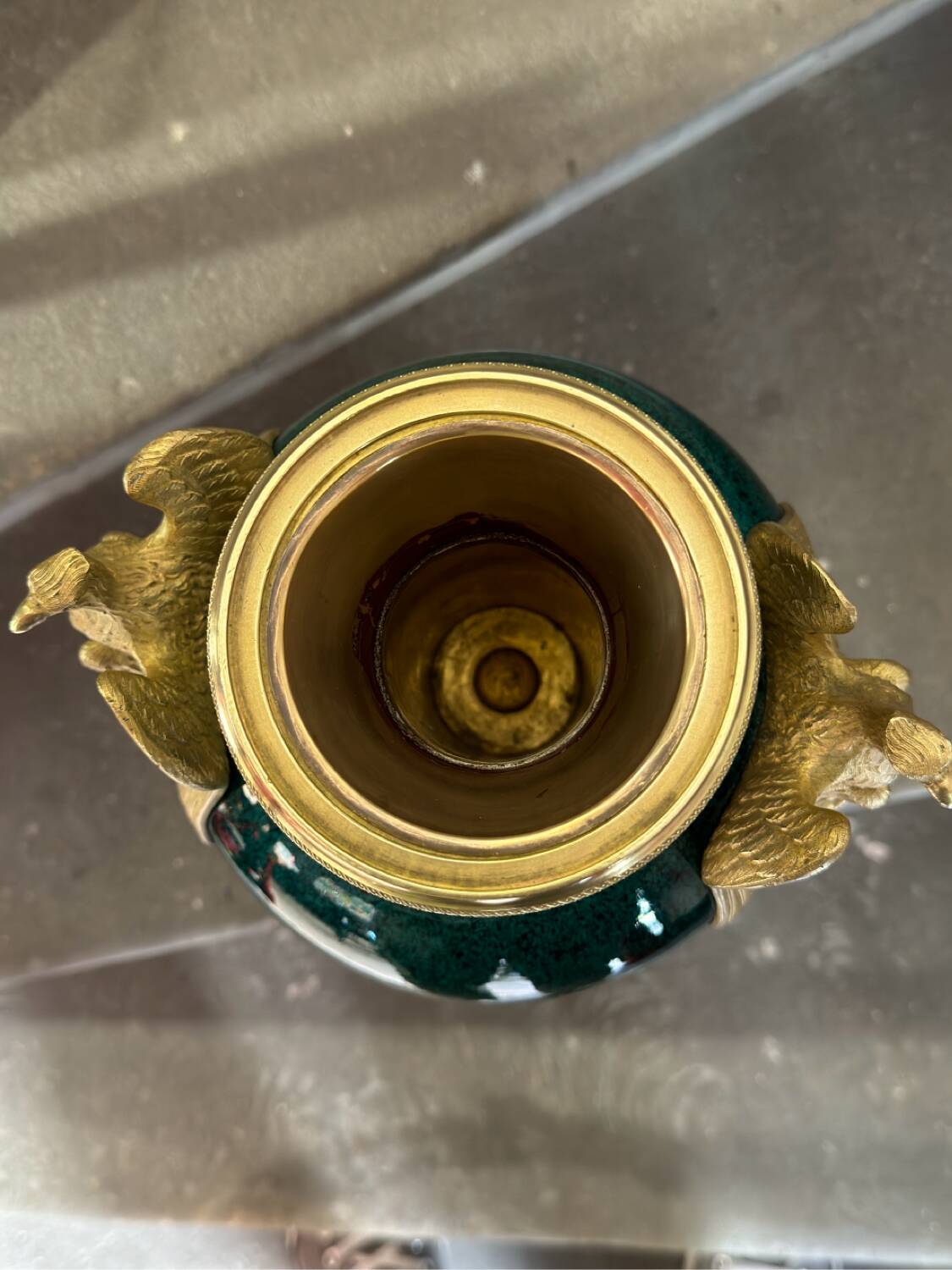 Porcelain and bronze vase