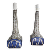 Danish table lamps in blue glaze by Marianne Starck for MA&S 1960s, set of 2