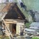 Oil-on-canvas painting The Blacksmith's Workshop 1956 signed by Fomine