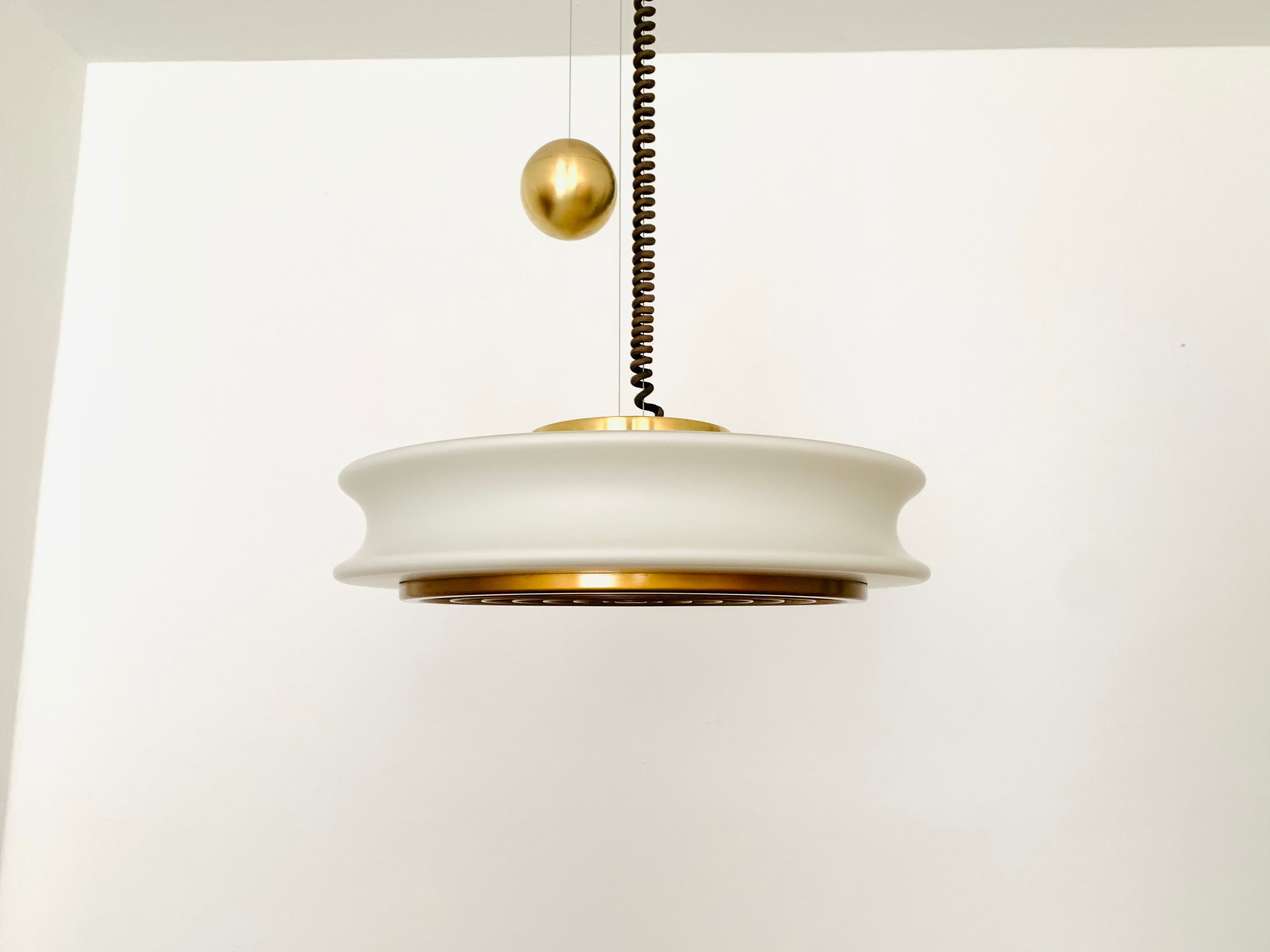 1 of 3 Awesome Adjustable Orion Glass Pendant Lamps from Staff