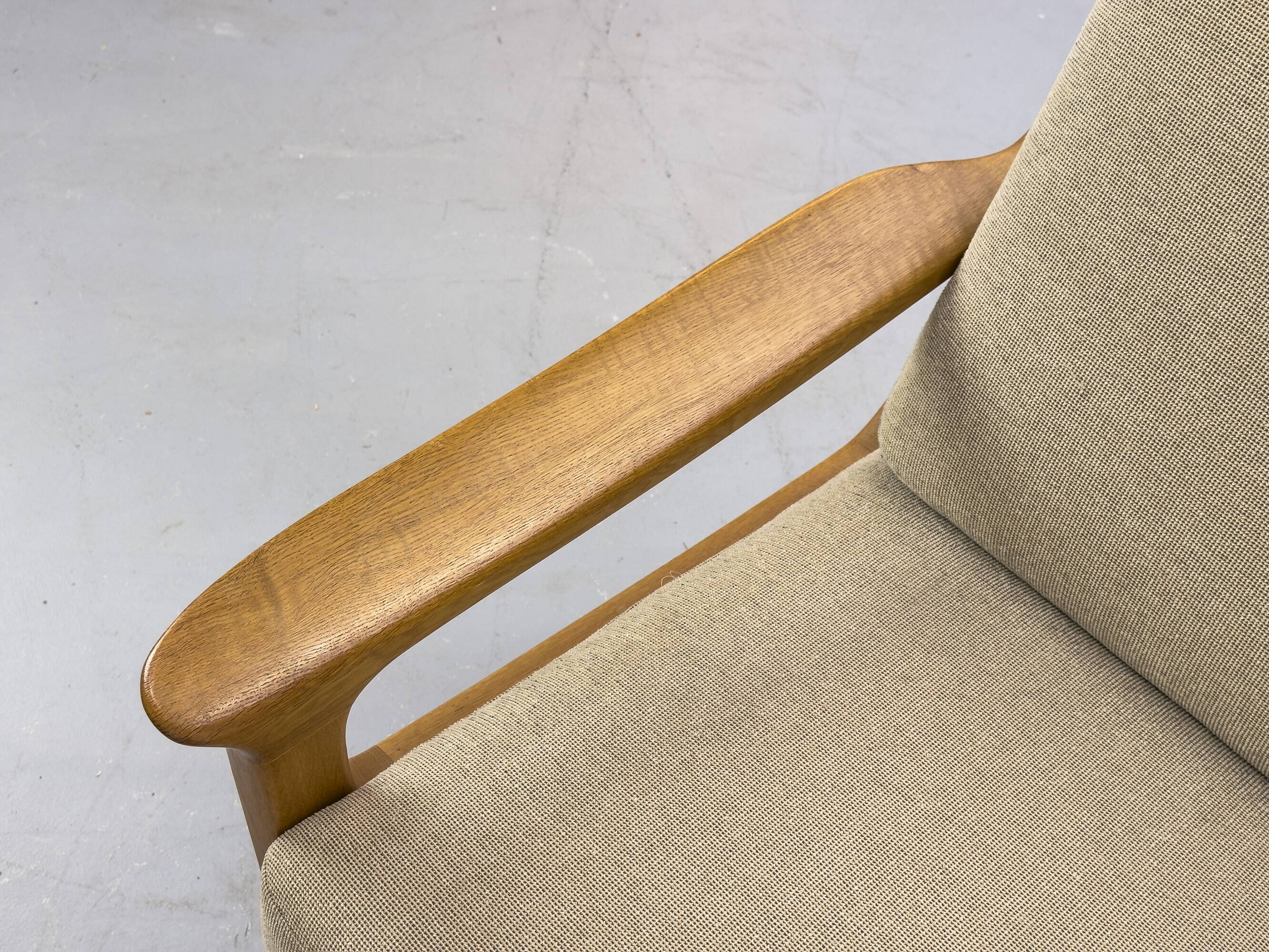 Danish Oak Lounge Chair and Ottoman by Juul Kristensen