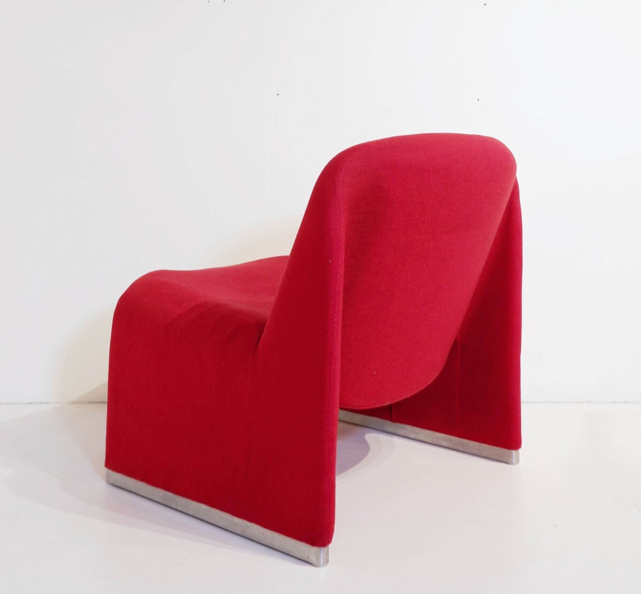Red Alky armchair by Giancarlo Piretti to Castelli Italy 70s