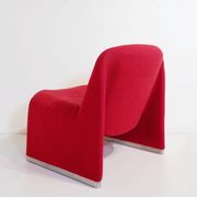 Red Alky armchair by Giancarlo Piretti to Castelli Italy 70s