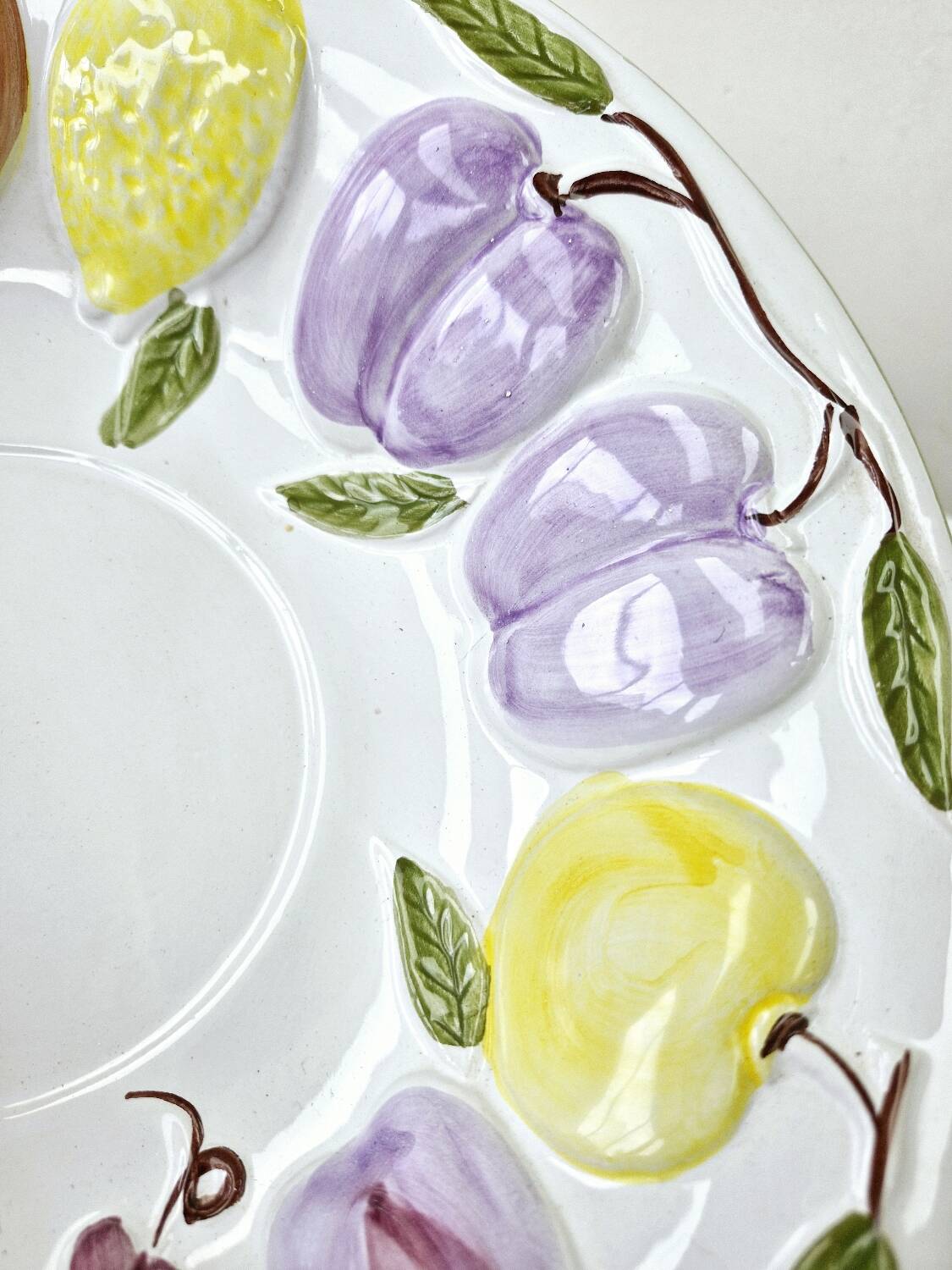 Vintage Fruit Slush Salad Bowl Grape Lemon Apple Pear Plum