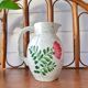 Pitcher vase shiny flowered ceramic