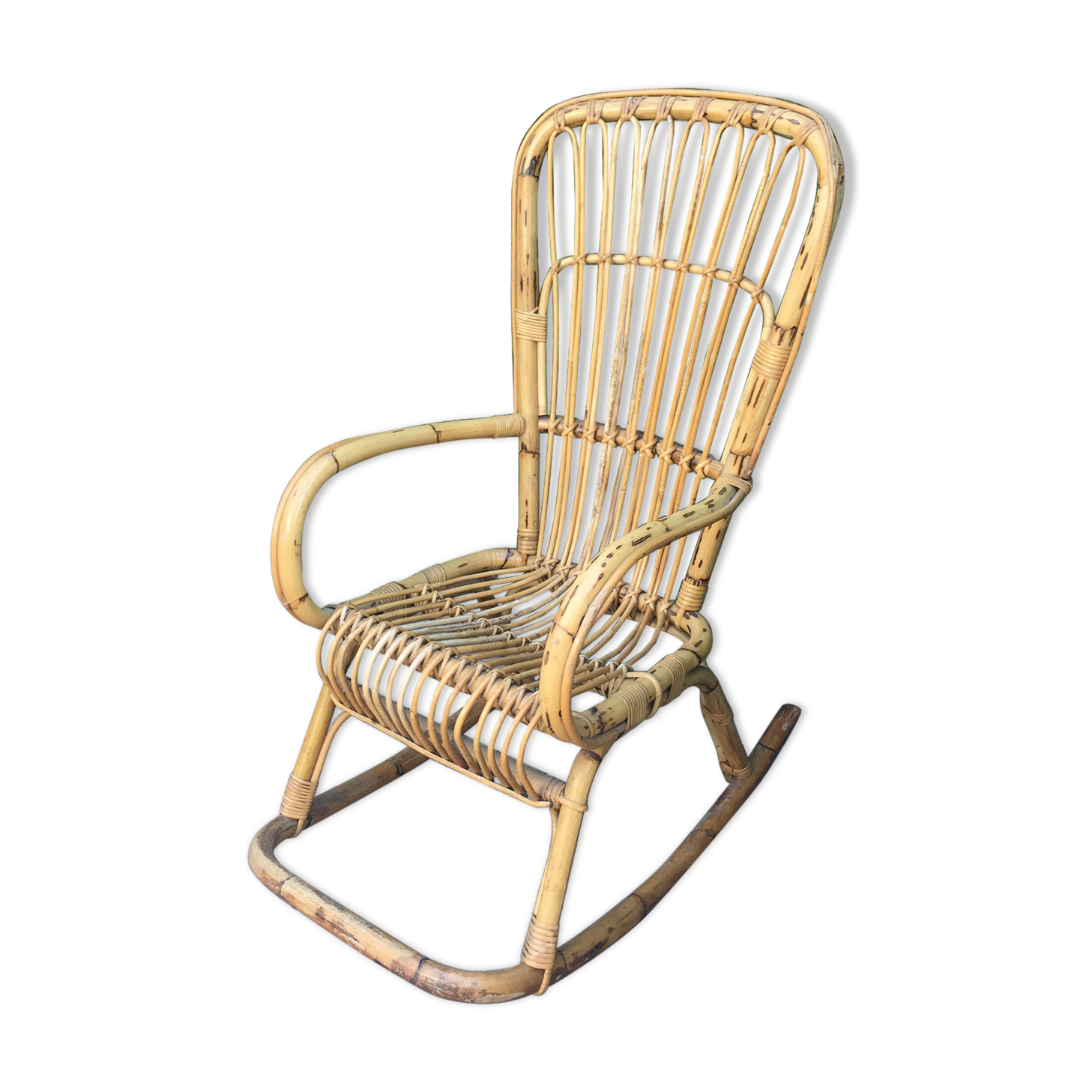 Rocking chair rotin Selency