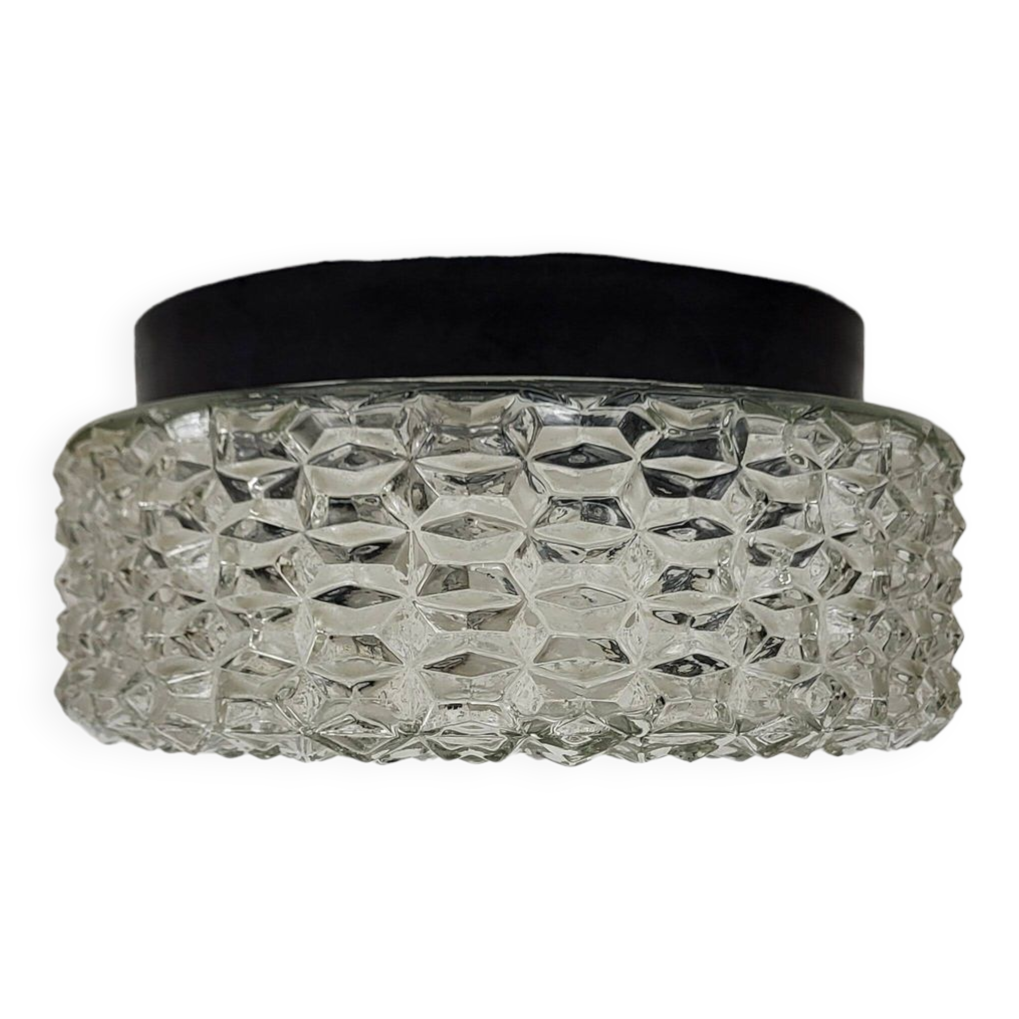 Glass ceiling light 60s-70s / German