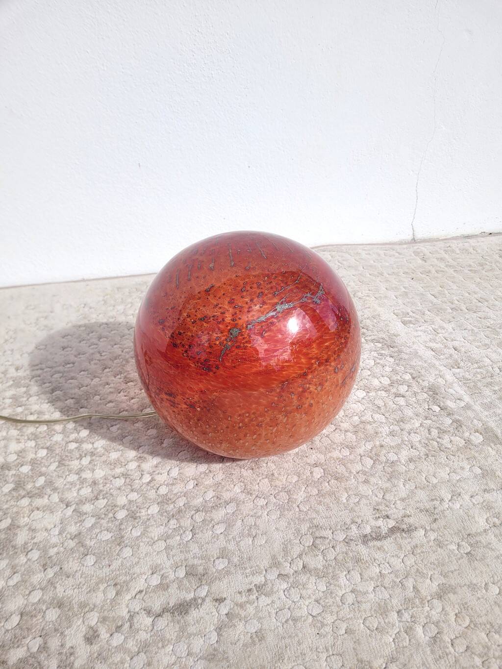 Bruno Evrard blown glass ball lamp